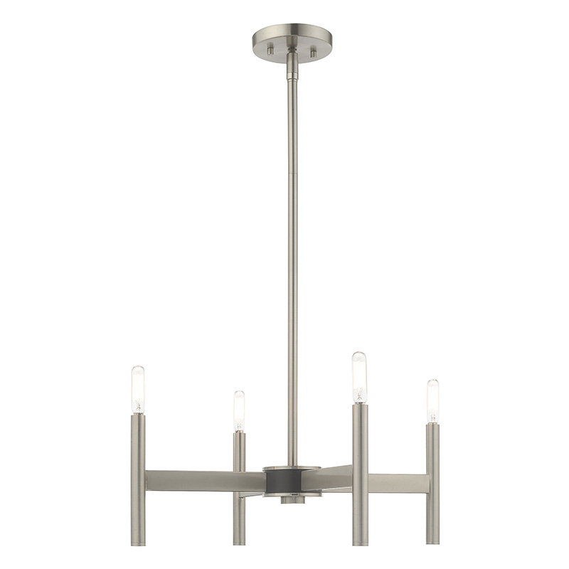 Martella Candle Style Classic / Traditional Chandelier, Brushed Nickel, 4 - Light