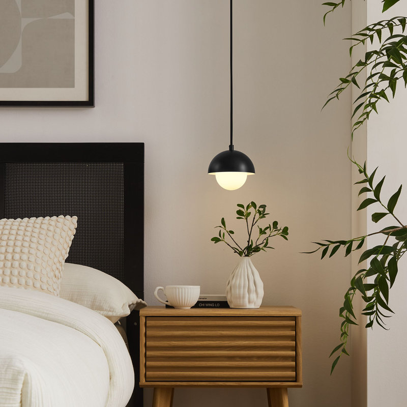 Eclipse Globe Pendant Light In Black, Satin Black