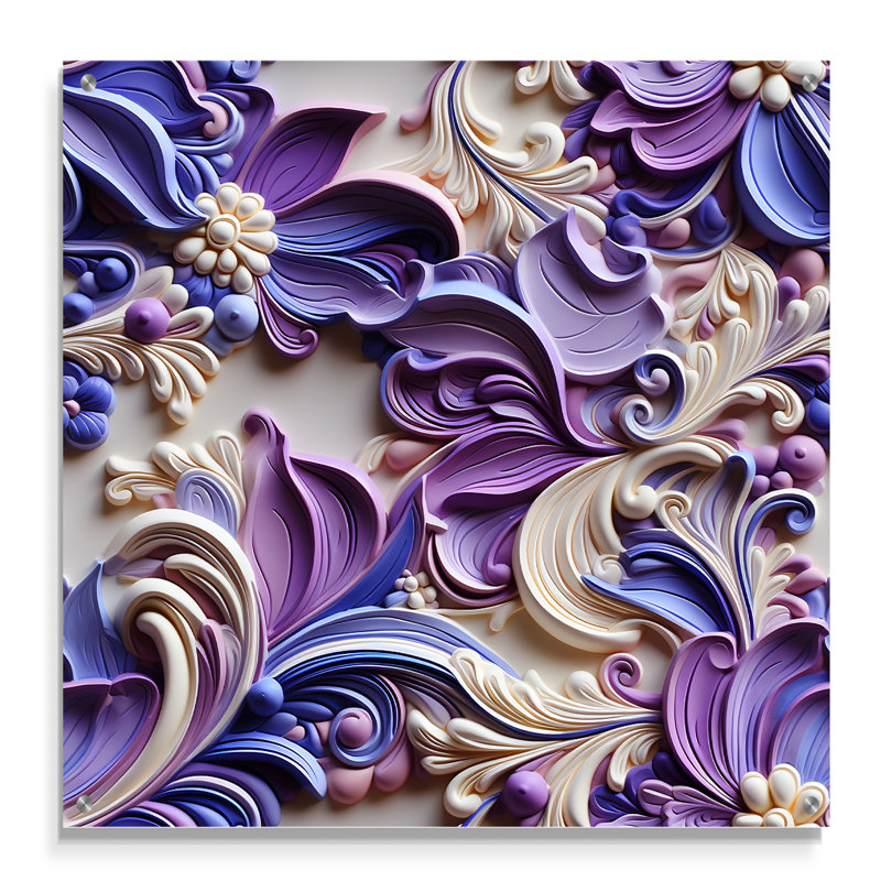 Wooler - Art mural abstrait en acrylique, H 16 po x l 16 po