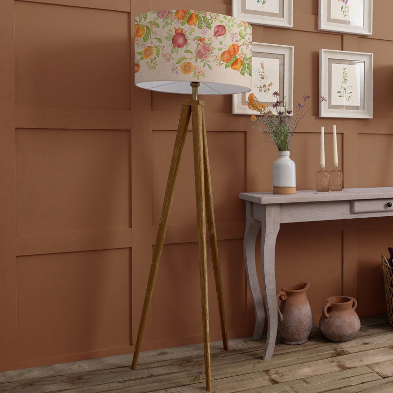 Aratus 158cm Brushed Tripod Floor Lamp, Orange