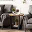 Table de bout avec tablette de rangement Farmhouse, table d'appoint French Country