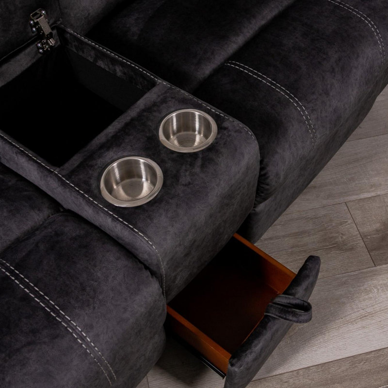 Fauteuil inclinable moderne double, Tissu gris