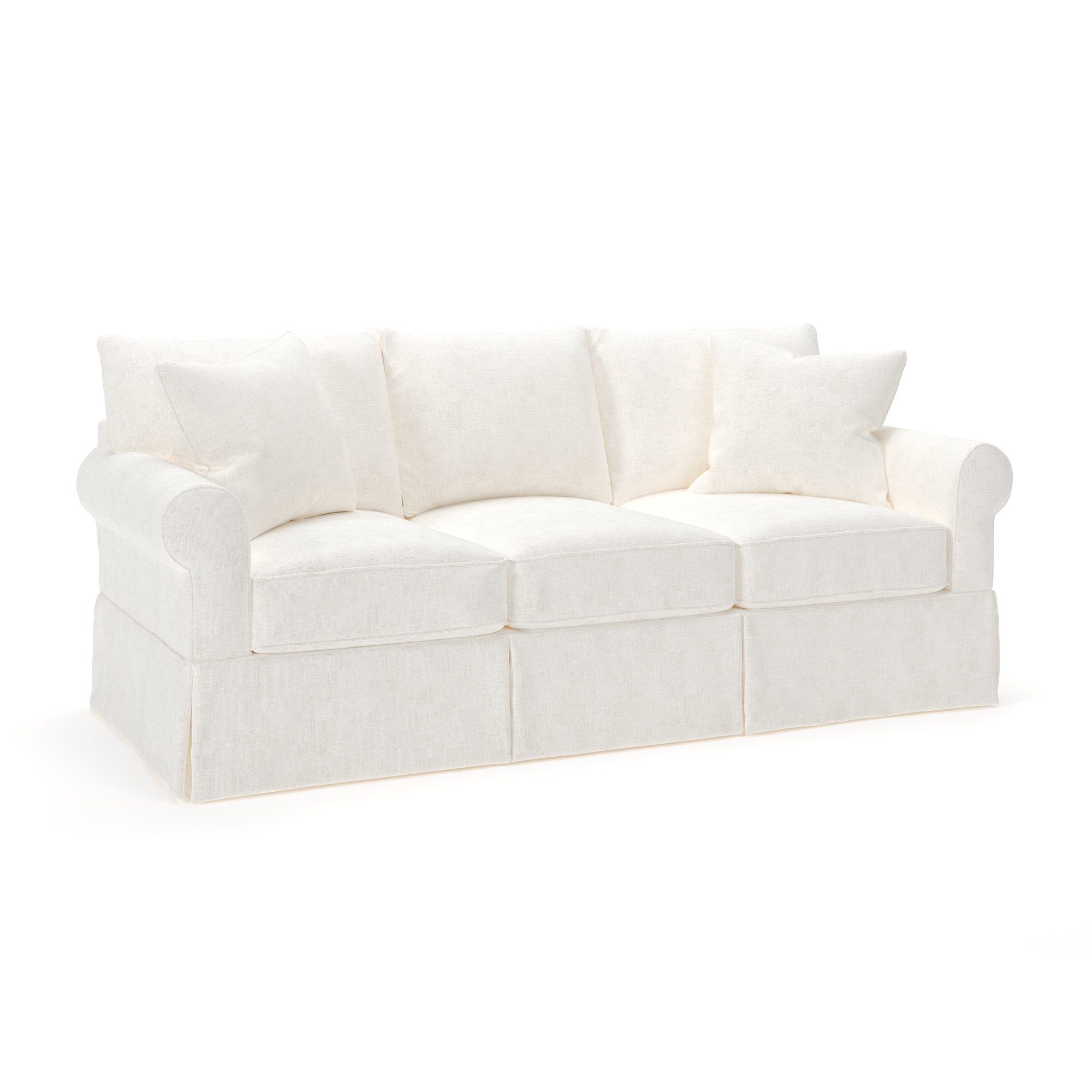Amari 89'' Upholstered Sofa, Bevin Natural Linen Blend