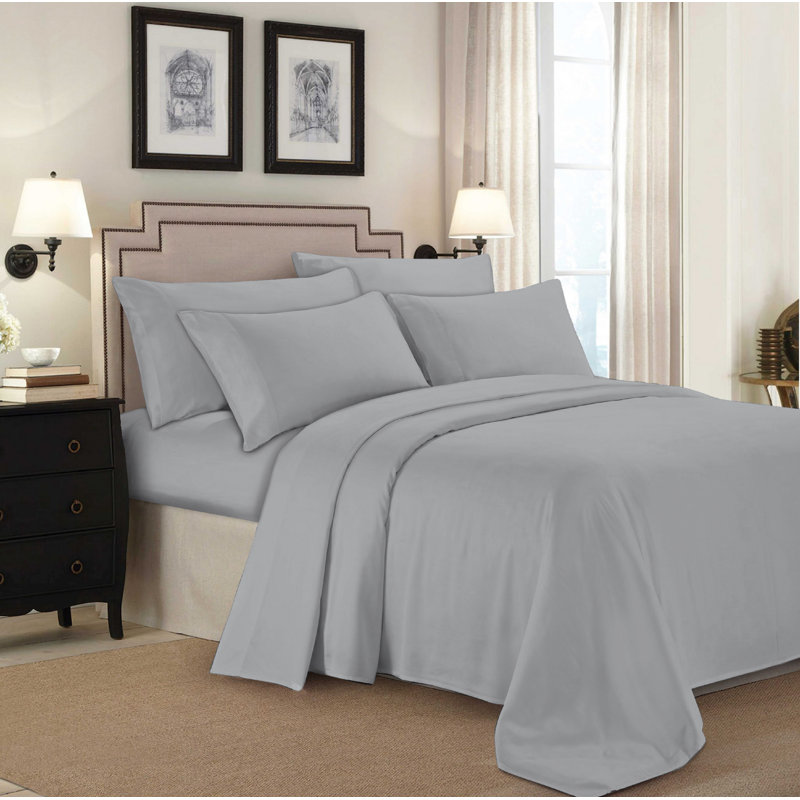 Ensemble de draps 100% coton jersey, Très grand, gris