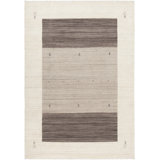 Elantra Wool Abstract Area Rug in Cream And Brown