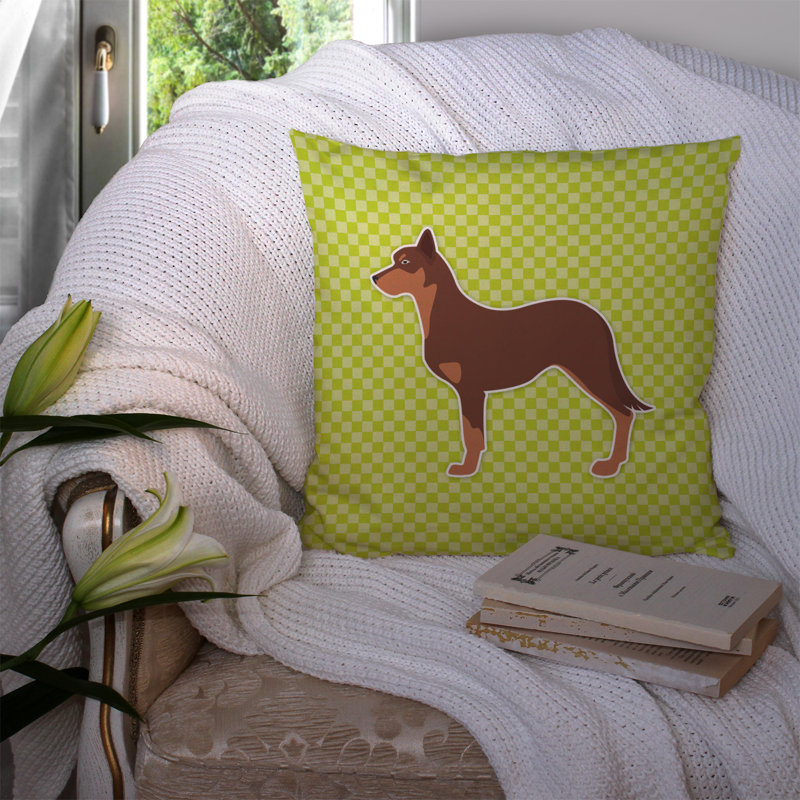 Coussin décoratif d’intérieur/d’extérieur australian kelpie, H 14 po x l 14 po x P 3 po, Vert