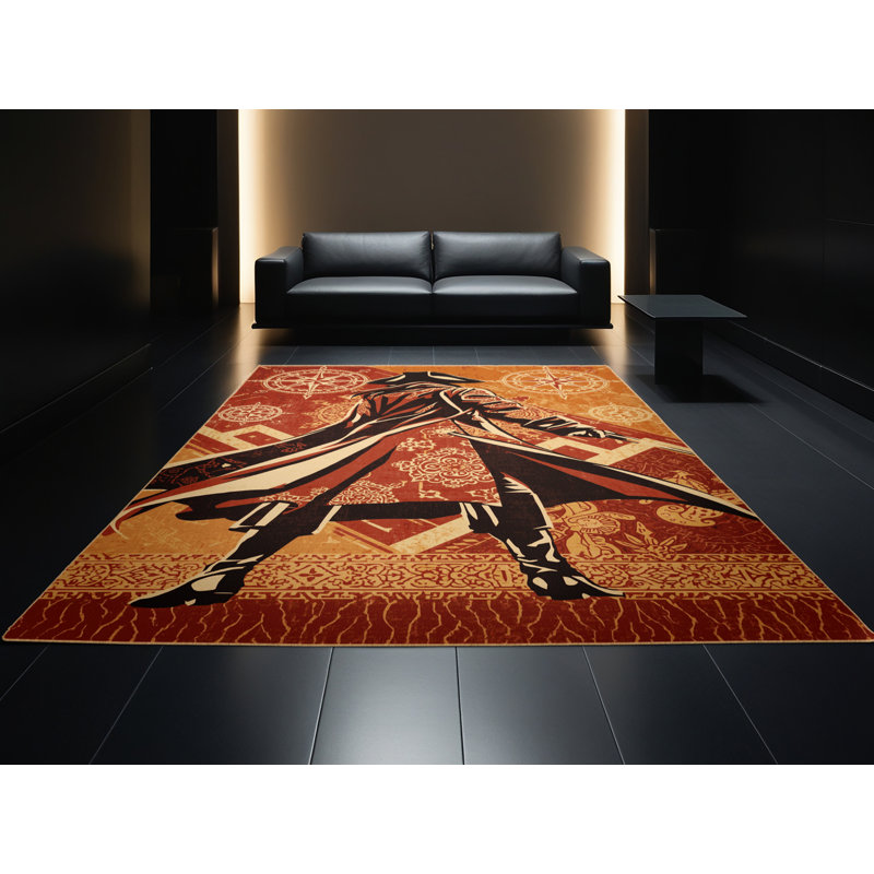 Tapis oriental moelleux doux et moelleux de style oriental Buccaneer Raider en brun - reliure brun clair, 7 x 9