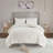 3 Piece Tufted Cotton Chenille Floral Comforter Set Off-White King/Cal King