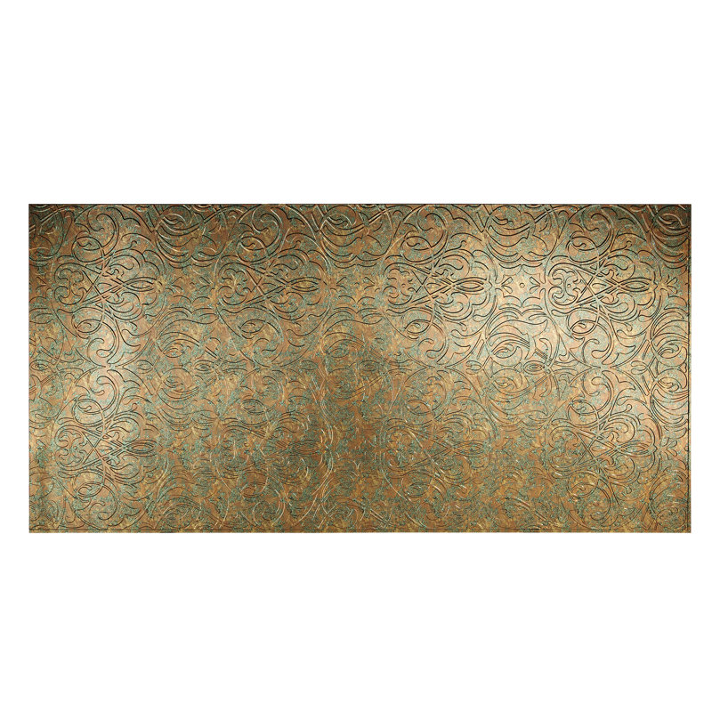 FASÄDE Damask Decorative Vinyl 4'X8' Wall Panel, Copper Fantasy