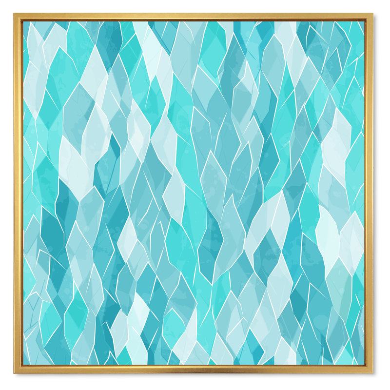 Crystal Diamond Rhythm - reproduction d'art sur toile, H 16 po x l 16 po x P 1 po, Cadre flottant doré