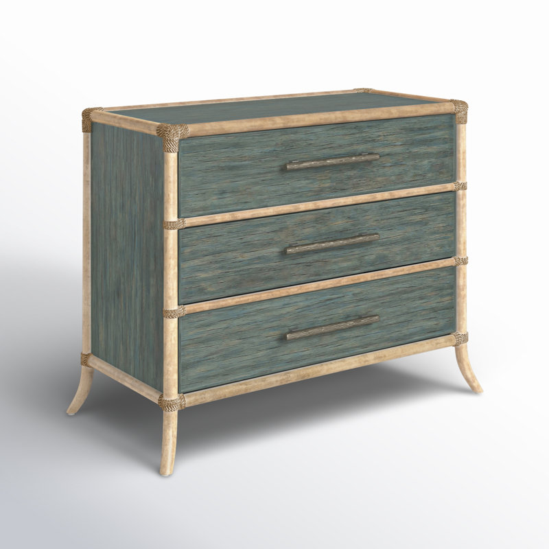 Retreat Pole Rattan Chest, Blue