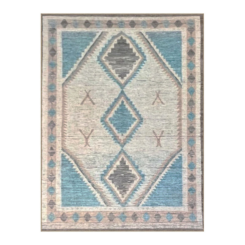 Tapis décoratif lavable à motif traditionnel gris, Sous-tapis rectangulaire de 3 pi 3 po x 4 pi 11 po