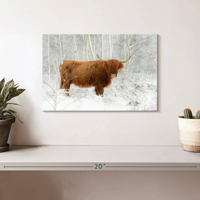 Winter Highland Cow, 8'' H x 12'' W
