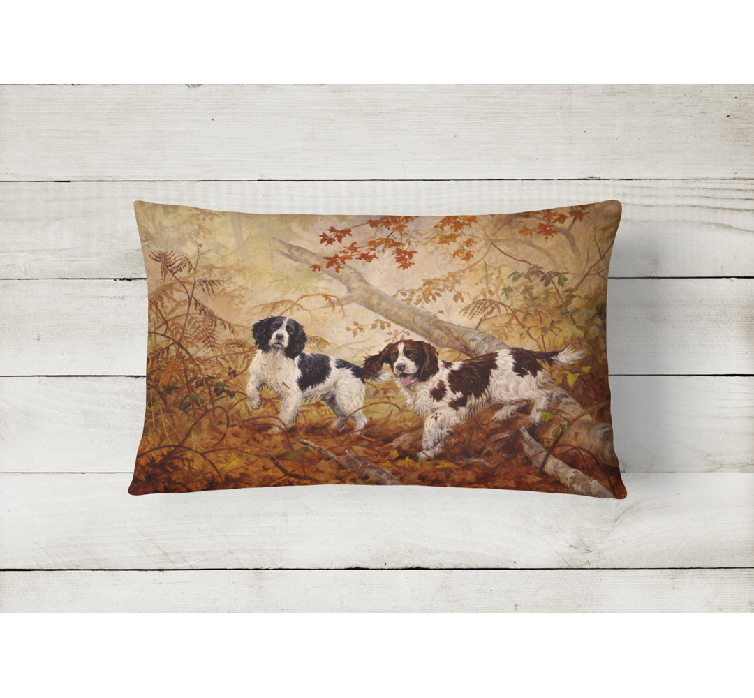  Springer Spaniels by Elizabeth Halstead Fabric Indoor/Outdoor Throw Pillow Caroline's Treasures