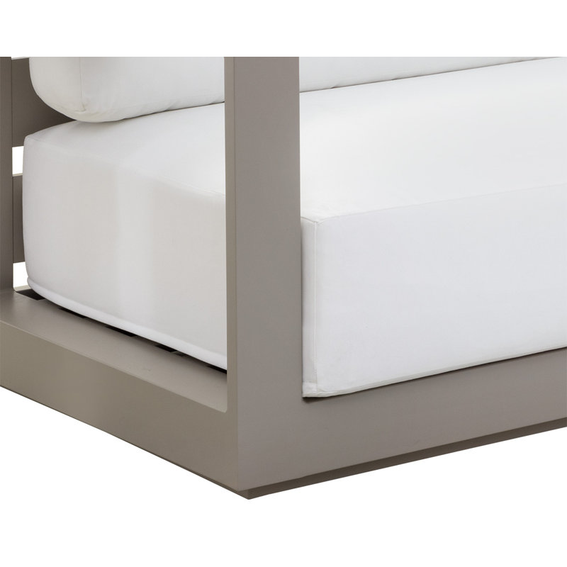 Tavira Outdoor 3 - Seat Patio Sofa, Gray Frame/Stinson White Cushion