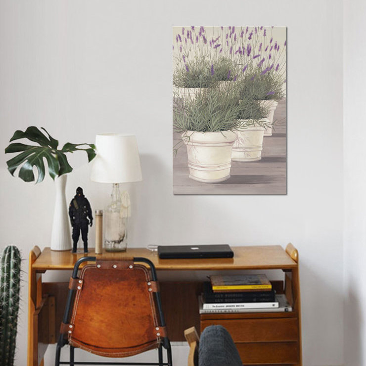 « lavande », impression sur toile, H 12 po x l 8 po x P 0,75 po, Pas de tapis, Toile tendue
