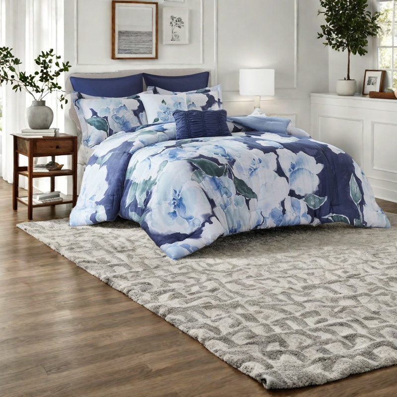 Breathable Bedding Sets, Queen Cotton 7 Piece Modern Home Comfort