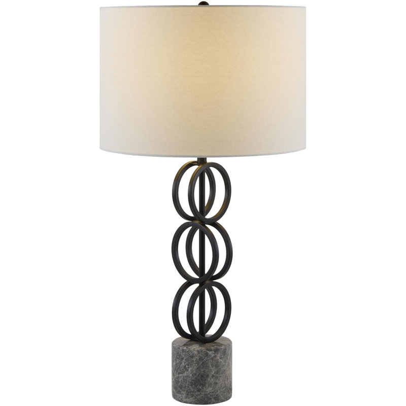 Parham Table Lamp, Black/Gray, White