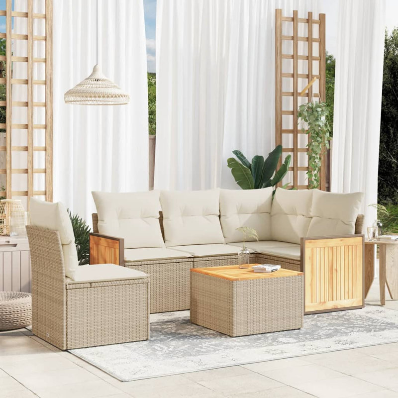 Ensemble de canapé de jardin Vidaxl beige, blanc crème