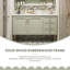 Meuble-lavabo autoportant en bois d'hévéa vert clair 55,12 po avec armoire à miroir-27509233