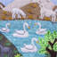 Suspension murale patchwork lakeside village