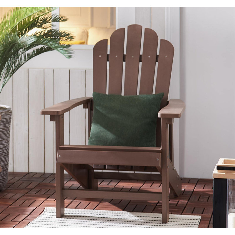 Adirondack Chair, Outdoor Oversized Patio Chair Poly Lumber Weather Resistant & Durable Fire Pits Chair,Brown, Brown