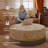 Bungalow Rose 40 Inch Large Ottoman Coffee Table, Modern Round Cushioned Center Table for Living Room,Tassel Compression