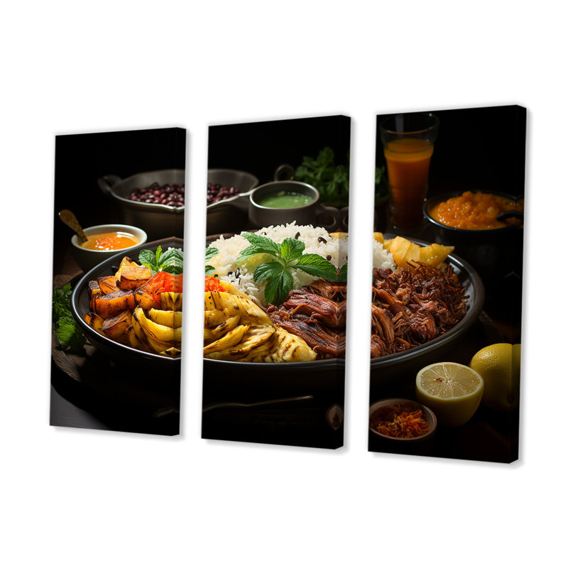 Aroma Cuban Food Impression IV - Cuba, ensemble d'art mural, H 40 po x l 60 po