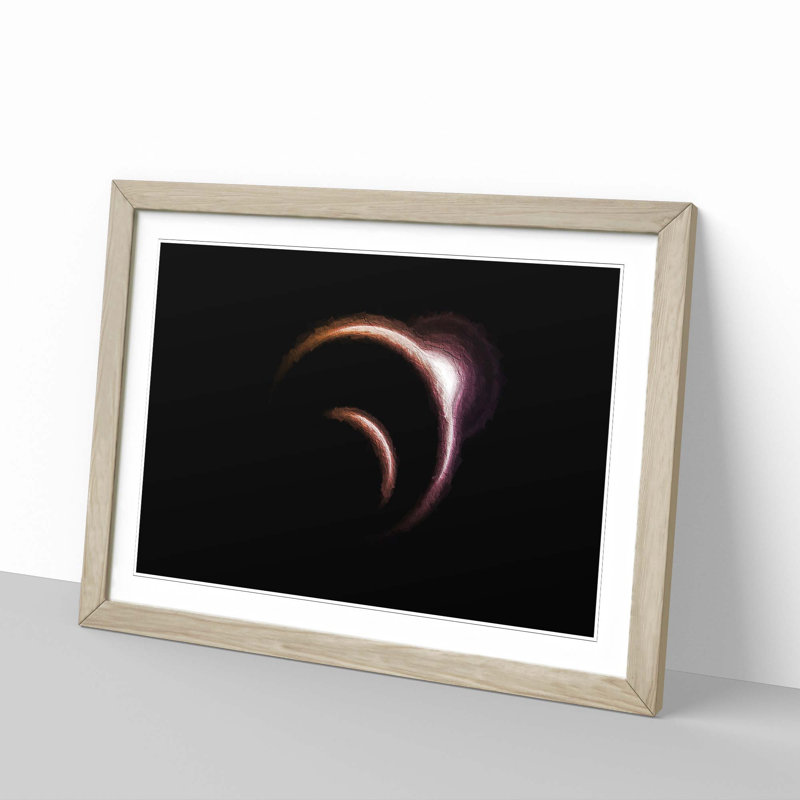 The Sun Behind the Earth and Moon - Picture Frame Painting Print, Oak Framed, 36cm H x 48cm W x 2cm D