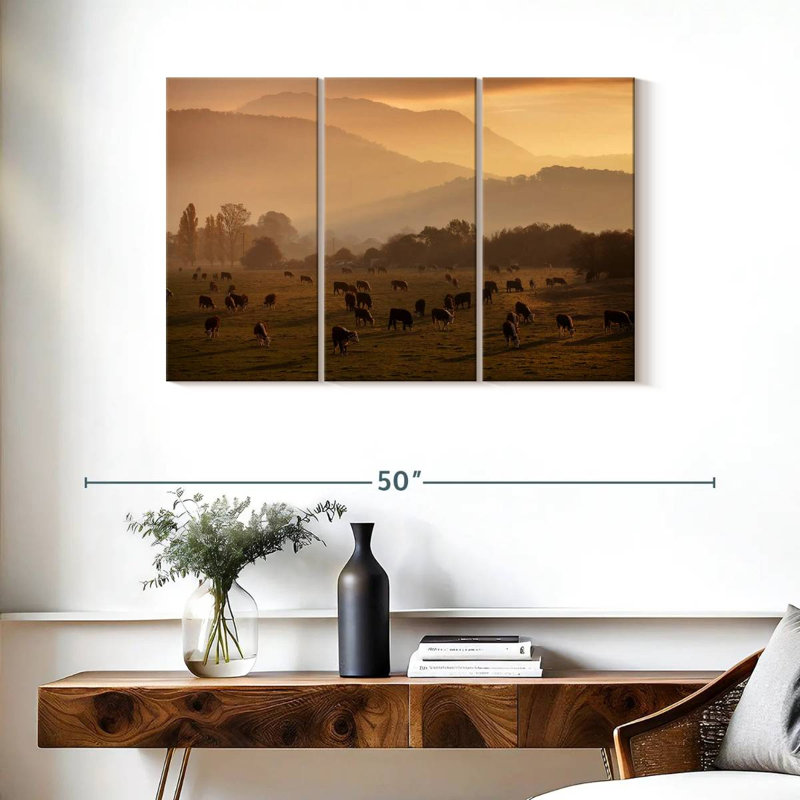 Grazing Cows, 24" H x 38" W