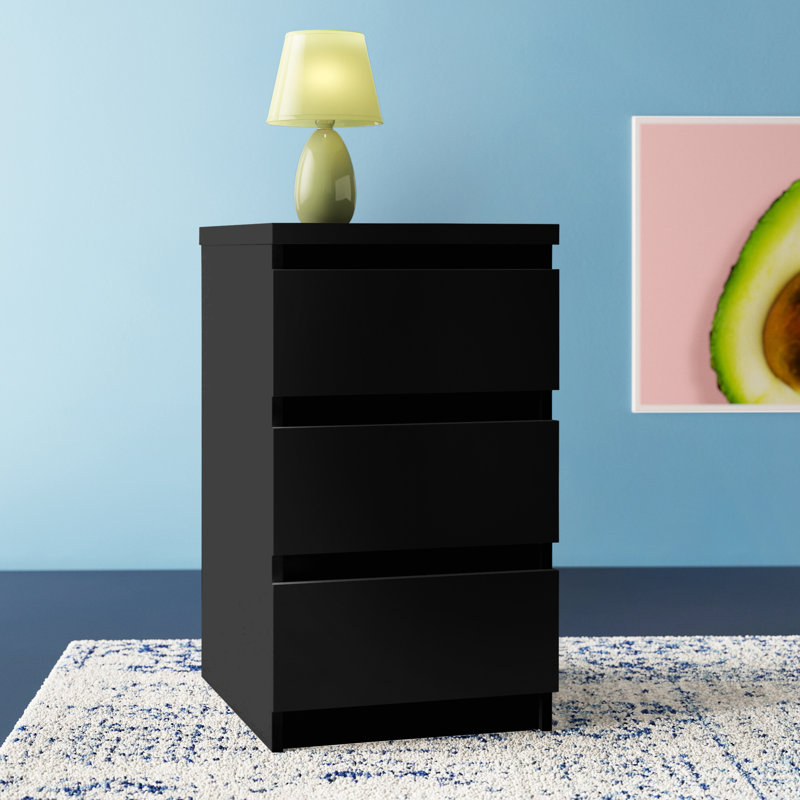 Caton Bedside Table, Matte Black