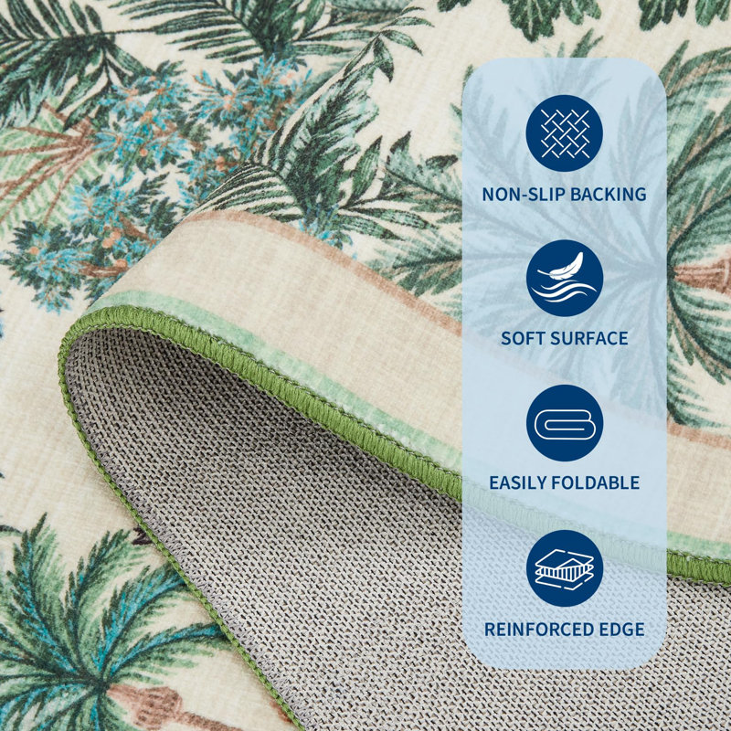 Animal Print Braided Area Rug, Beige, 230*160cm