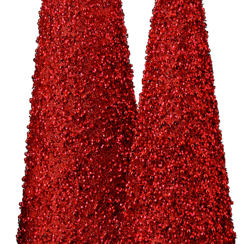 Ensemble 3 pièces d'arbre à cône scintillant, Rouge