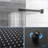 Matte Black Shower With 10 Inch Square Head - Wall Mounted, Adjustable Slide Bar, -balanced Valve And Merry Mounted In Stunning