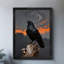 Art mural rétro noir, corbeau et vortex, impressions de style rétro-412823820