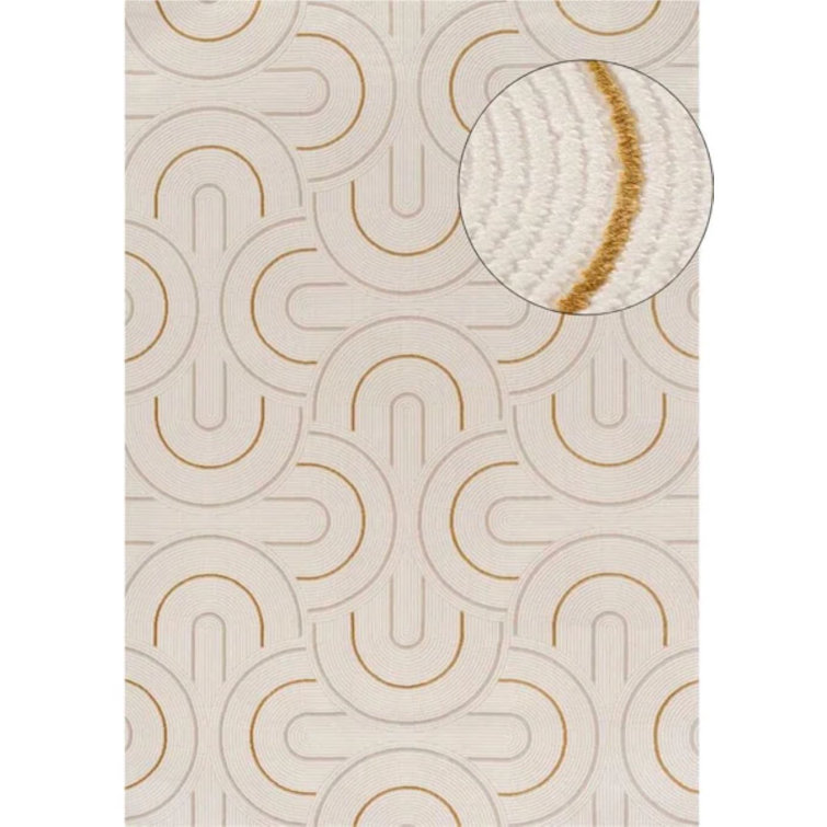 Carmel Modern Arc Cream/Gold Area Rug