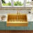 36" L x 22" W Workstation Gold Farmhouse 50/50 Double Bowl 16 Gauge Stainless Steel Kitchen Sink with Accessories