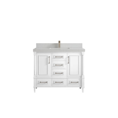 Aberdeen 42'' Single Bathroom Vanity with Quartz Top