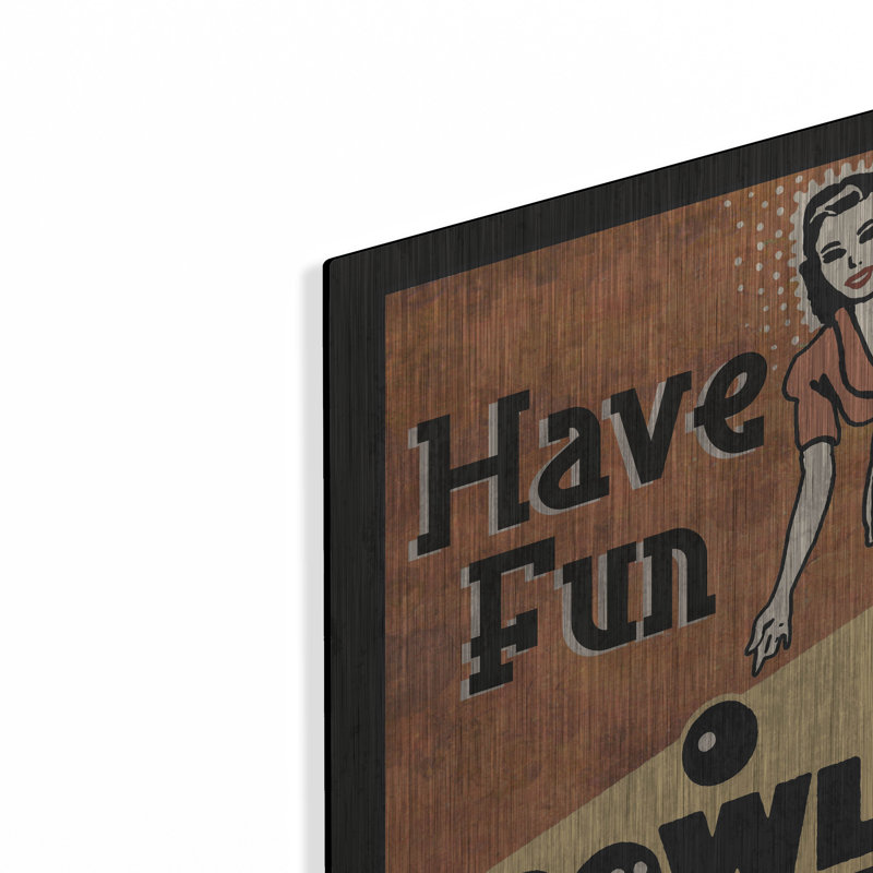  «Have Fun Bowling» par Erin Clark, art mural en métal, 12 po x 12 po, H 12 po x l 12 po