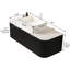 Ensemble de meuble-lavabo mural 48 po avec lavabo, lavabo à fixation murale à bords arrondis et 2 tiroirs, lavabo rectangulaire en céramique blanc, sans robinet, pré-assemblé, couleur noire