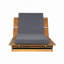 Chaise longue en bois d'acacia avec coussin mobile - Chaise de patio, fauteuil inclinable à 3 positions, capacité de 400 lb