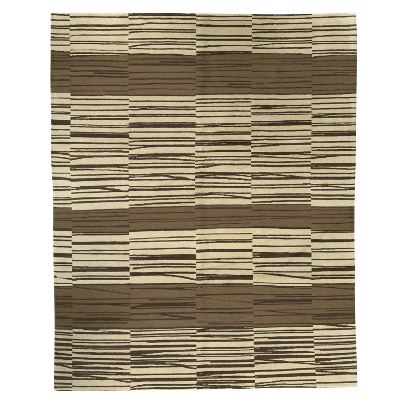 High-Quality Hand-Knotted Coffee Area Rug