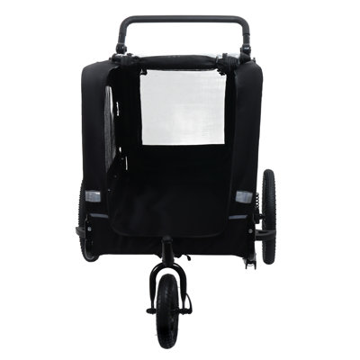 Extra Large 2-in-1 Dog Bike Trailer & Stroller - Heavy Duty Pet Cart for Medium to Large Dogs, All-Terrain Wheels, Quick Release & Detachable Hitch, Weatherproof with Internal Leash, Black