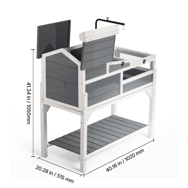 Enclos pour tortues en bois de 4 pièces avec support de lampe réglable, pour petits animaux d'intérieur et d'extérieur, 2 étages et rampe, grand enclos pour tortues et reptiles avec tablette de rangement et toit ouvrant.