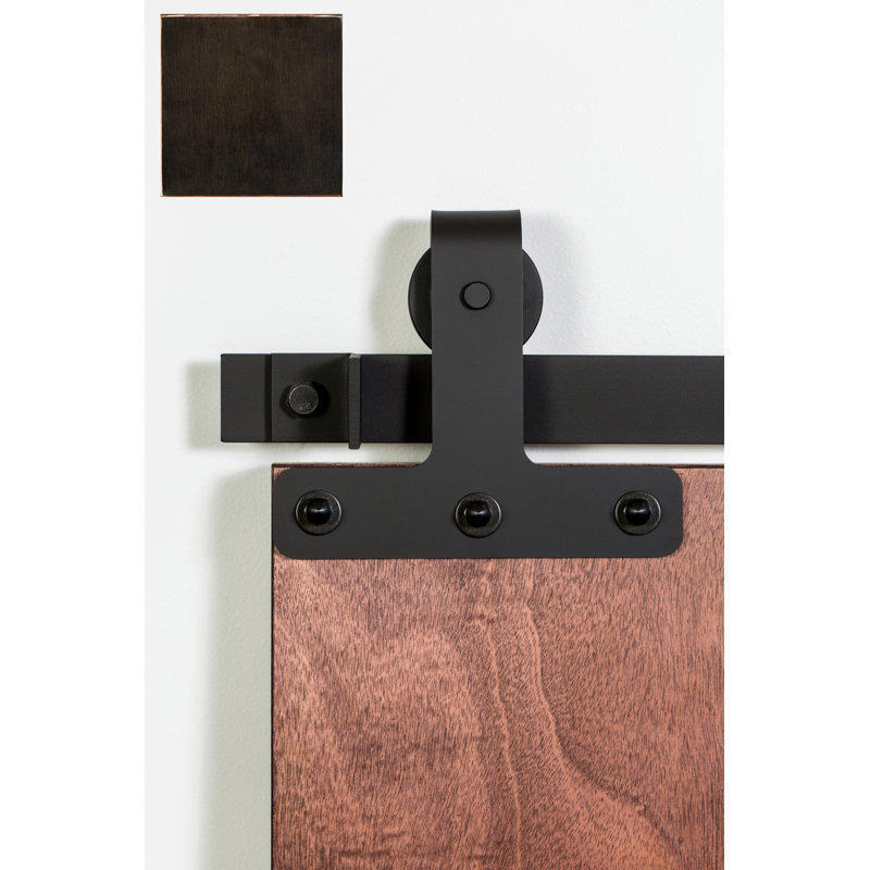 Ensemble de quincaillerie de porte de grange simple standard T-Top Premium, 84 po, Bronze antique