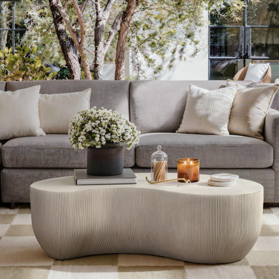Albert Modern Sculptural Curved Concrete Coffee Table