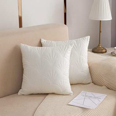 Quilted Throw Pillow Covers (Set of 2)