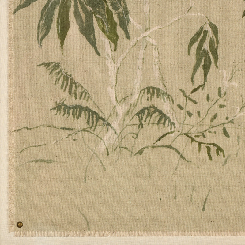 Linen Chinoiserie Painting by Laurel-Dawn Latshaw, 41" H x 60" W