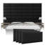 Panneaux muraux capitonnés Sapan - Têtes de lit murales King/Cal King - Cuir noir de jais vintage - Twin/King - Ensemble de 4 panneaux modulaires-388992104-388992124