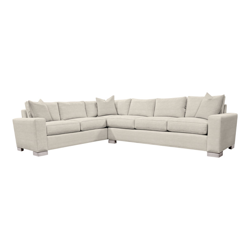 Canapé modulaire 2 pièces American Bungalow Claremont, Mélange de lin Tommy, Gris colombe